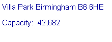 Text Box: Villa Park Birmingham B6 6HECapacity:  42,682